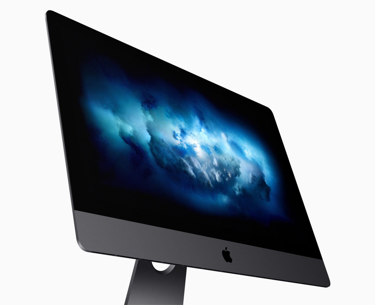 iMac Pro mit 5K-Display und Space-Gray-Gehäuse auf dem offiziellen Apple-Pressefoto vom Dezember 2017 - Bild: Apple