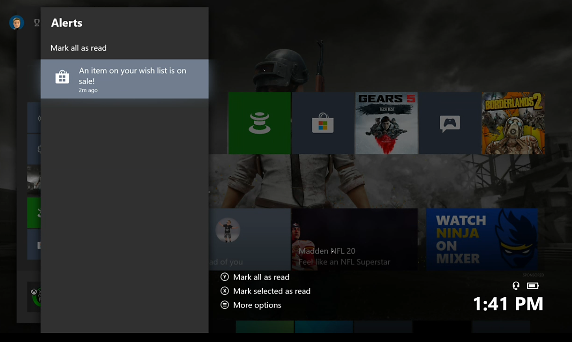 Xbox Insider Oktober 2019 Update - Wish List Benachrichtigungen