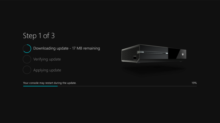 Xbox-One-Systemoberfläche beim Herunterladen eines Updates, Symbolbild - Bild: Microsoft