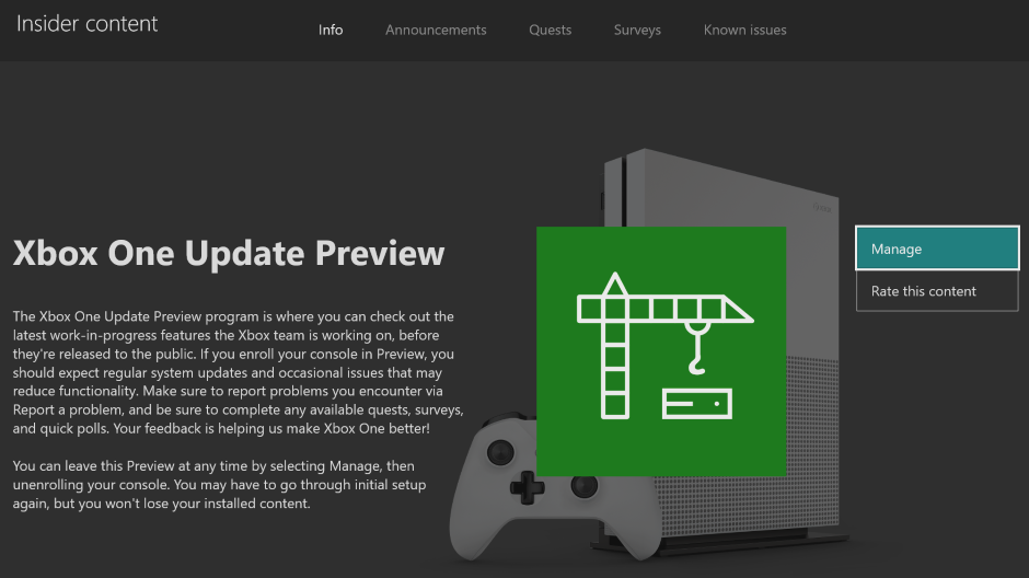 Xbox One Update Preview im Xbox Insider Hub als offizielle Programmillustration - Bild: Microsoft / Xbox Wire