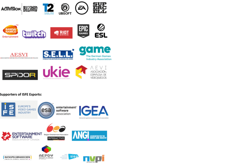 Logos der Beteiligten und Unterstützer von ISFE Esports zur Gründung 2019 - Bild: ISFE