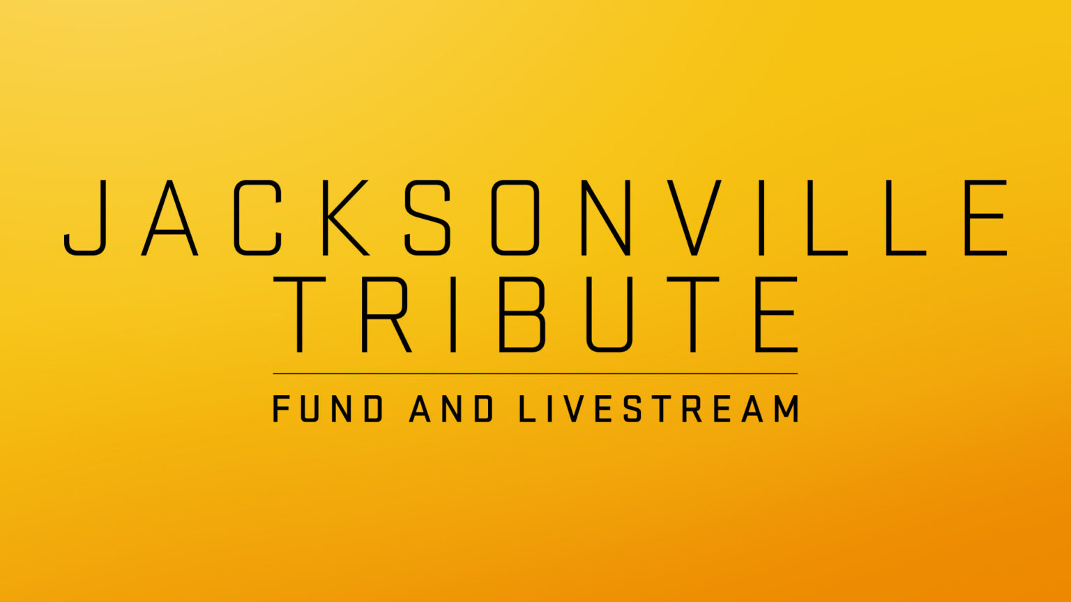 Offizielles gelbes Motiv zum Jacksonville Tribute mit Hinweis auf Fonds und Livestream - Bild: Electronic Arts