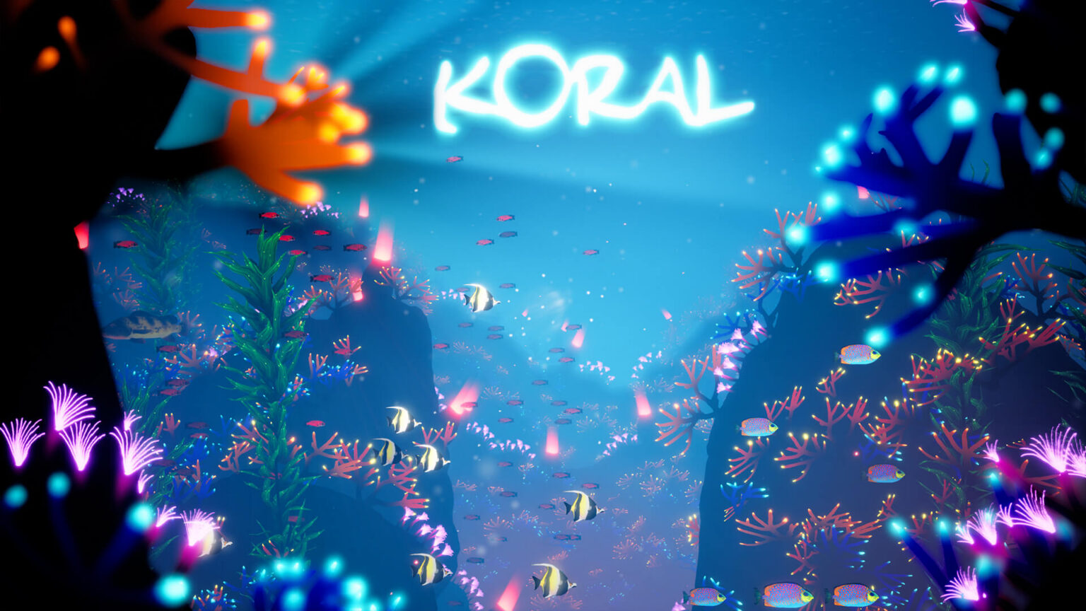 Offizielles Koral-Motiv mit Korallen, Fischen und leuchtendem Schriftzug - Bild: Carlos Coronado / Epic Games