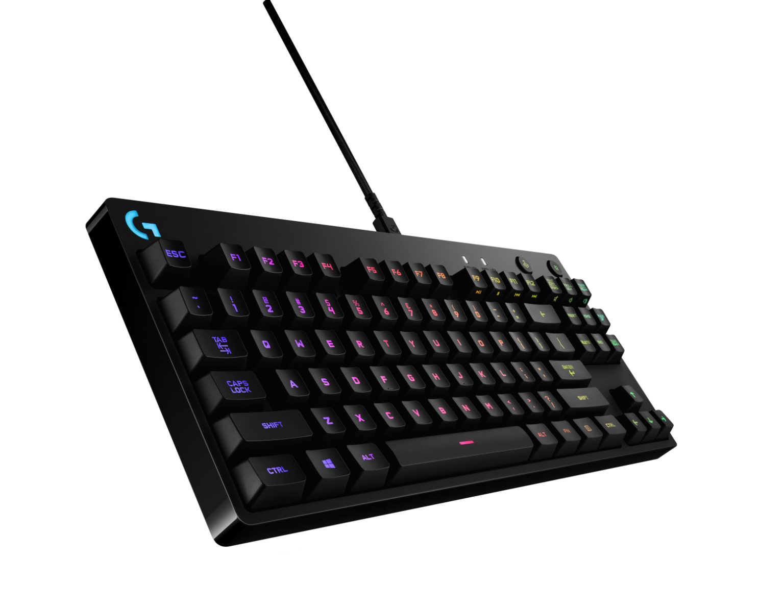 Logitech G Pro von 2017 mit US-Layout, RGB-Beleuchtung und Romer-G-Schaltern - Bild: Logitech