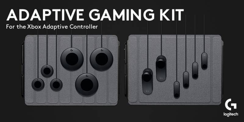 Logitech G Adaptive Gaming Kit mit zwölf Bedienelementen auf Klettmatten - Bild: Logitech G