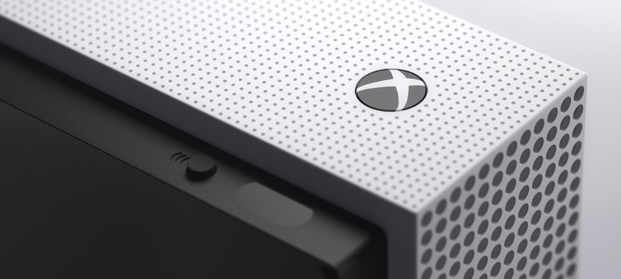 Xbox One S mit optischem Laufwerk, Symbolbild zum Thema physische Medien - Bild: Microsoft / Xbox