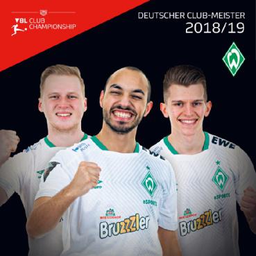Offizielles Werder-Team-Motiv zur VBL-Klubmeisterschaft 2018/19, kein Foto des Einzel-Finales im Mai - Bild: DFL
