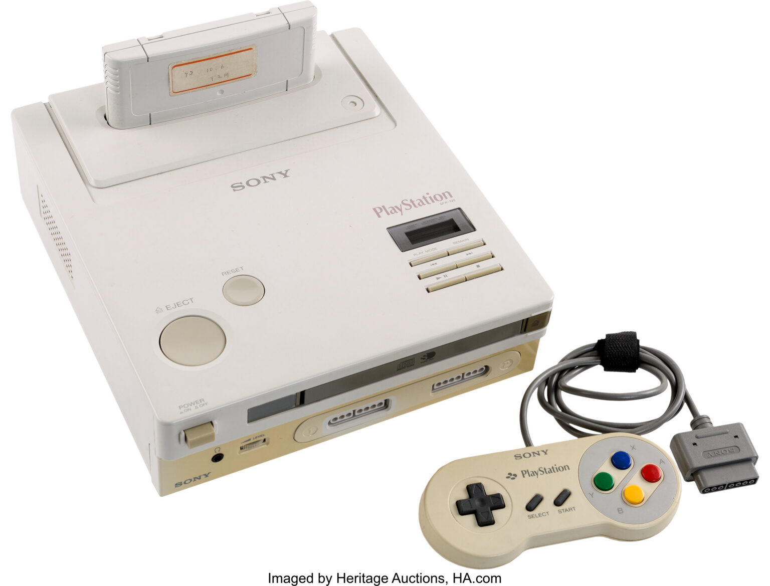 Nintendo-Play-Station-Prototyp mit Debug-Cartridge und Controller aus dem Auktionslos - Bild: Heritage Auctions