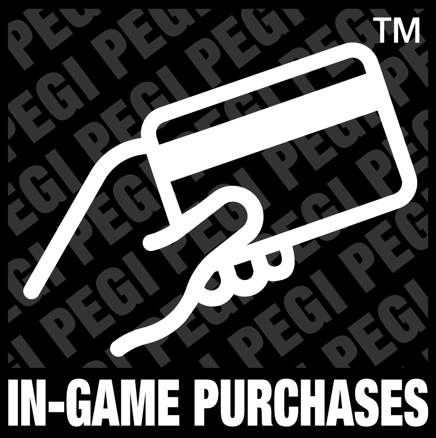 Offizielles PEGI-Symbol für In-Game-Käufe mit Hand und Kreditkarte - Bild: PEGI