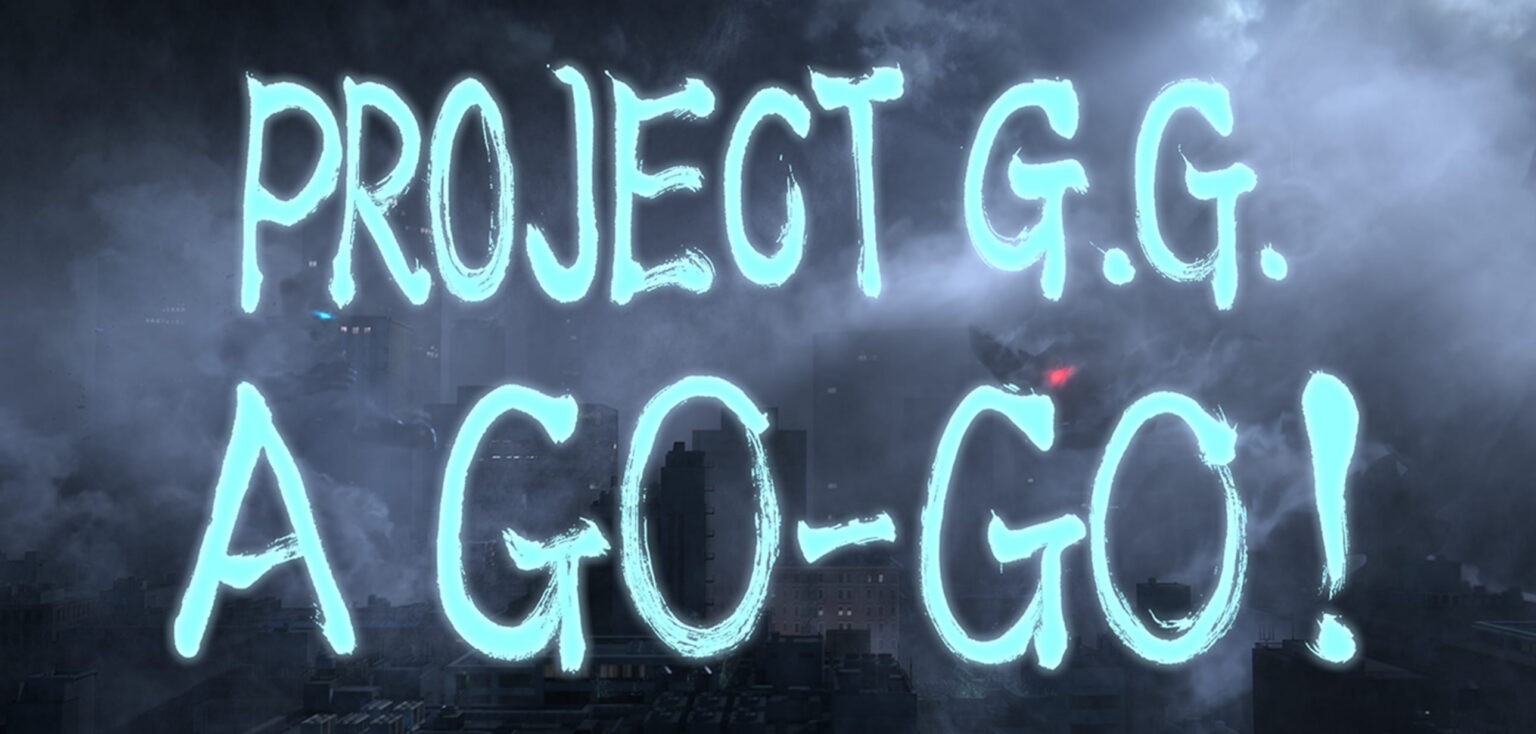 Project-G.G.-Ankündigungsmotiv mit leuchtendem Schriftzug vor nebliger Stadtkulisse - Bild: PlatinumGames