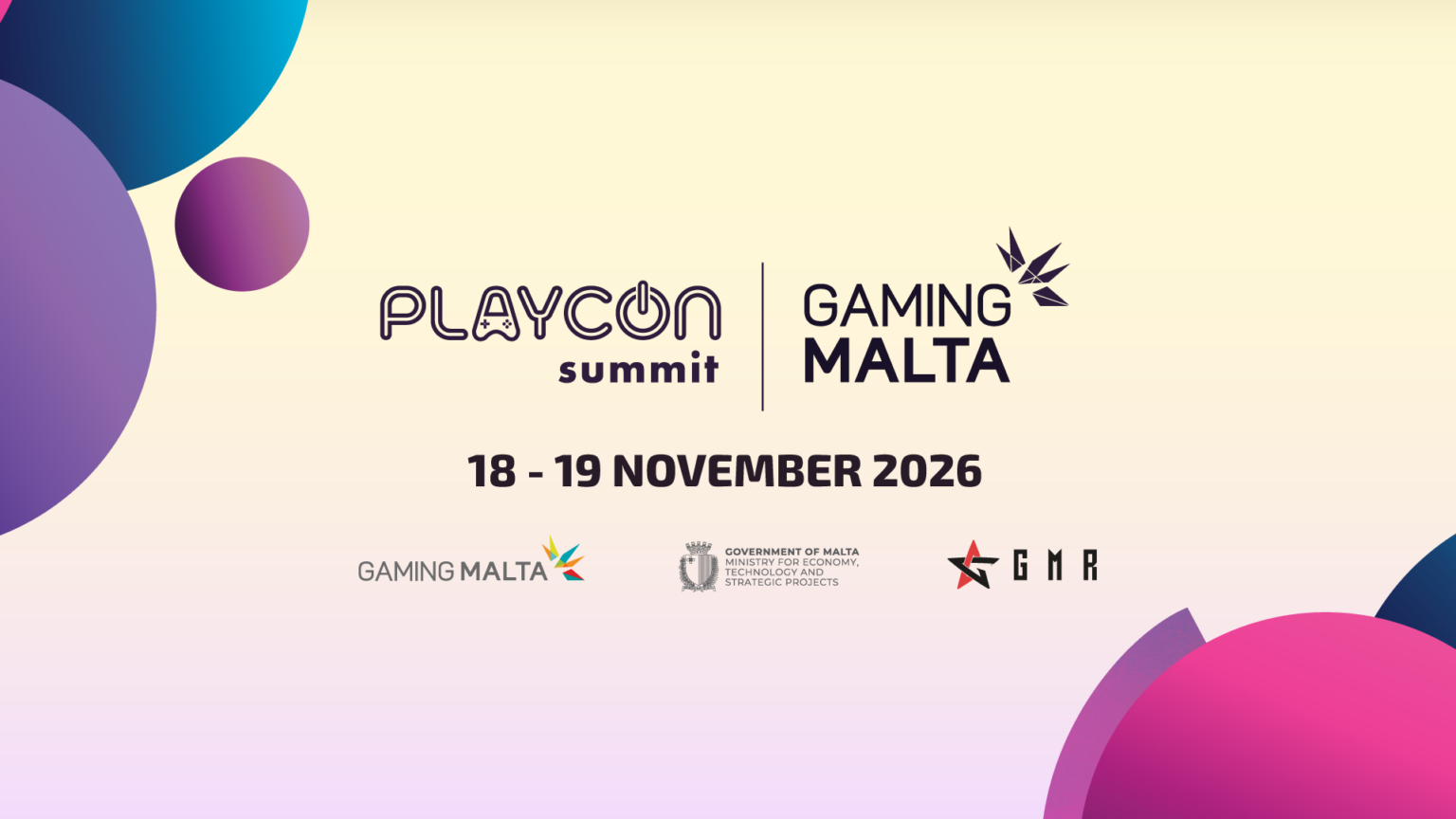 Offizielles Plakat für den PLAYCON Summit 2026 in Malta - Bild: PLAYCON