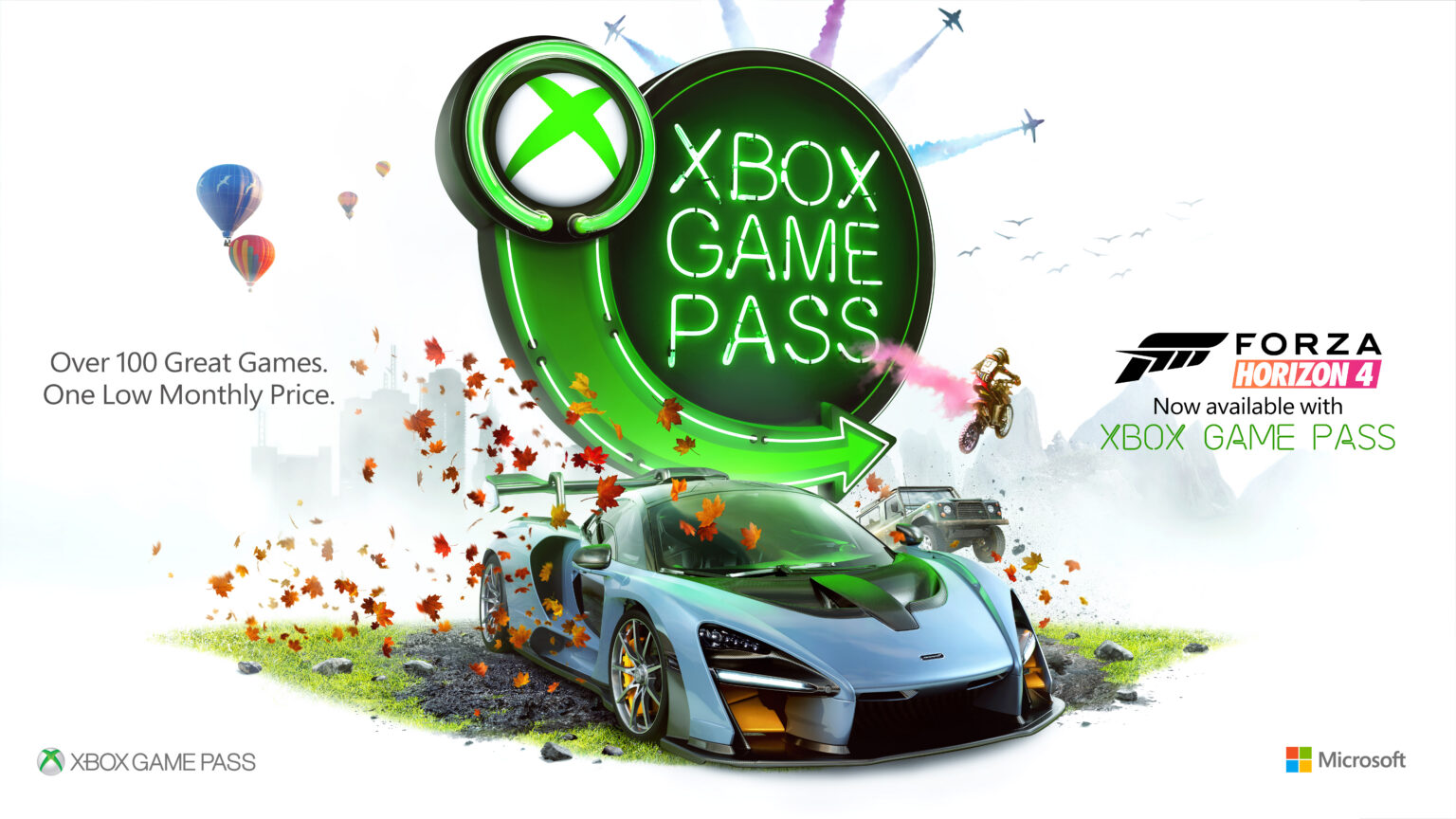 Offizielles Motiv zu Forza Horizon 4 im Xbox Game Pass von 2018 - Bild: Microsoft