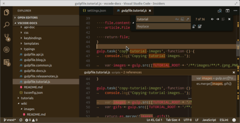 Historische Visual-Studio-Code-Oberfläche mit Kimbie-Dark-Theme, Editorillustration, keine Darstellung der PowerShell-Erweiterung - Bild: Microsoft
