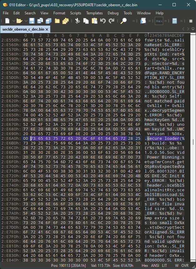 Von fail0verflow veröffentlichter Hexeditor-Screenshot - Bild: fail0verflow