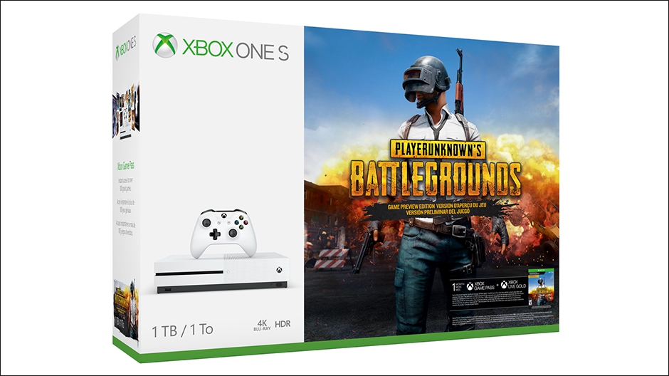 Verpackung des Xbox One S PUBG-Bundles von 2018 mit 1 TB Speicher und Game-Preview-Version - Bild: Microsoft