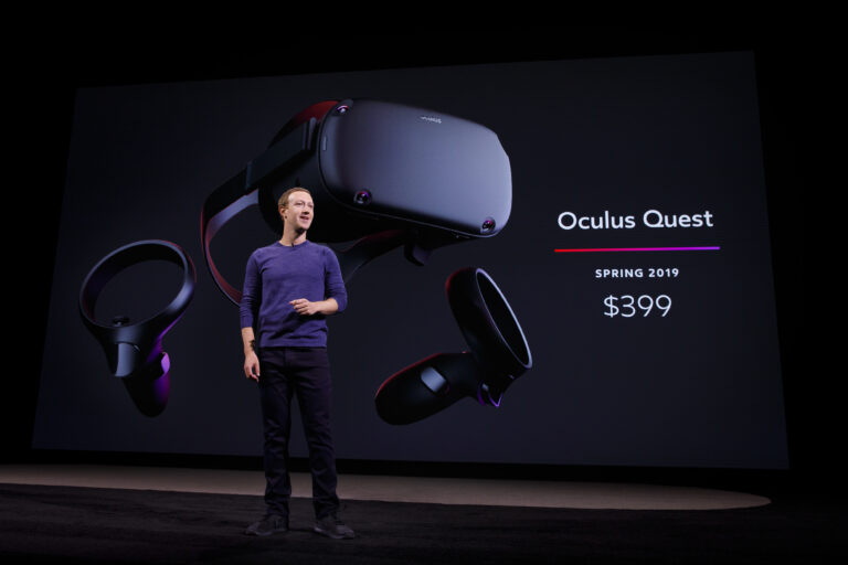 Mark Zuckerberg bei der Vorstellung der ersten Oculus Quest auf der Oculus Connect 2018 - Bild: Oculus / Facebook