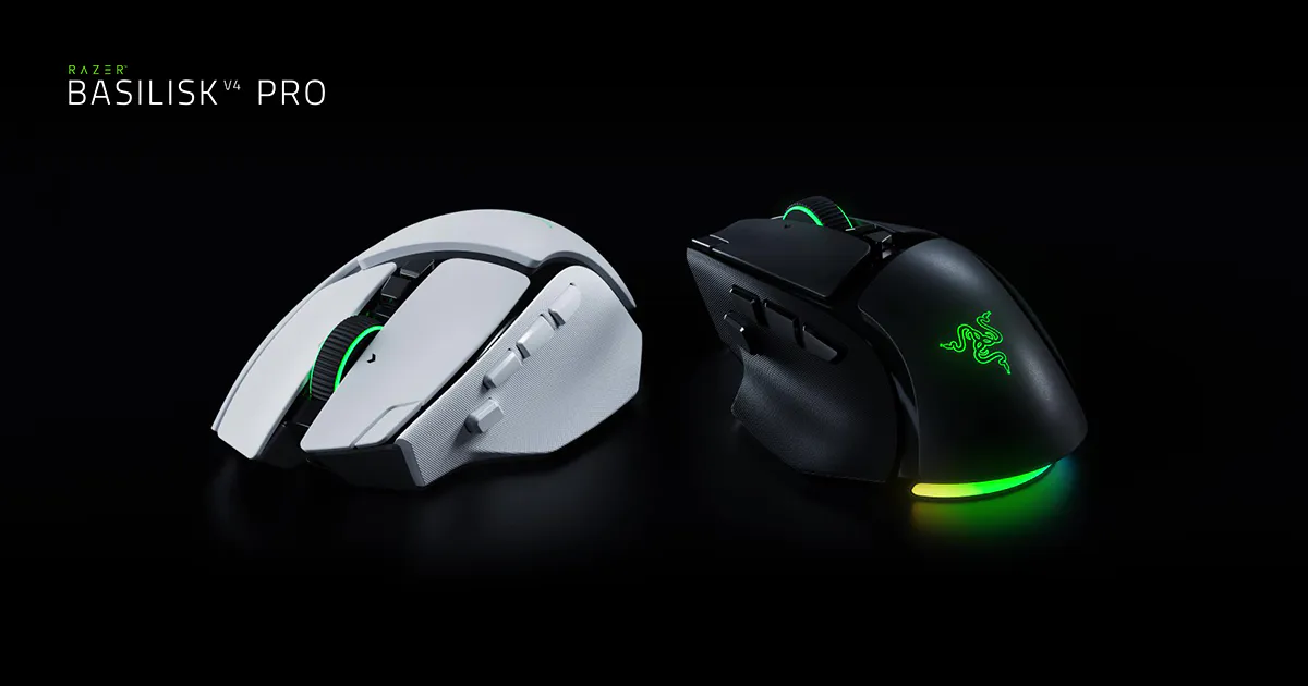 Razer Basilisk V4 Pro in Schwarz und Weiß - Bild: Razer