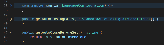 Visual Studio Code 1.42 mit hervorgehobenen eingeklappten Codebereichen, offizielles Darstellungsbeispiel - Bild: Microsoft