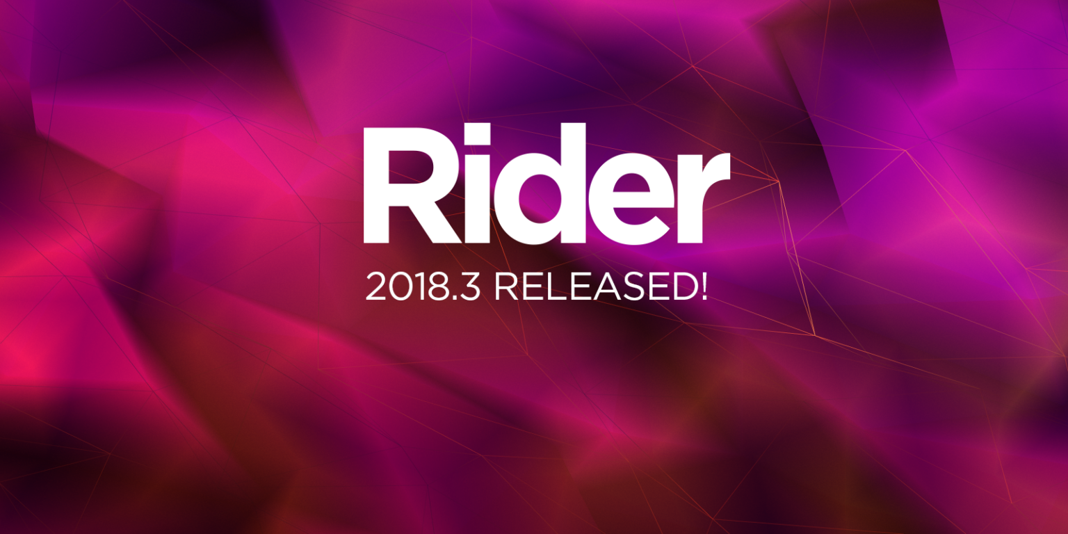 Offizielles Ankündigungsmotiv zu JetBrains Rider 2018.3 mit Versionsschriftzug - Bild: JetBrains