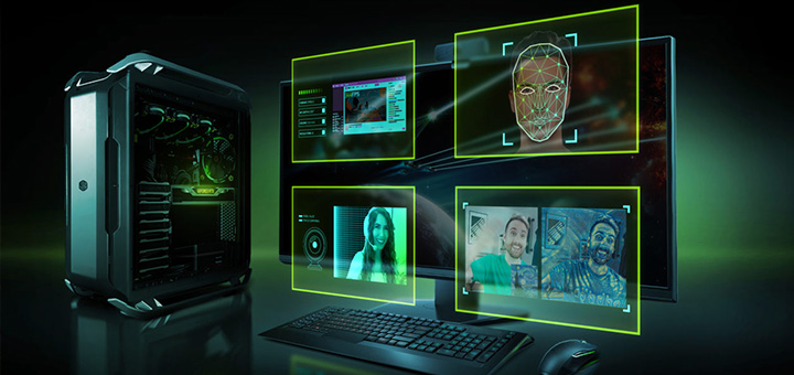Offizielles Ankündigungsmotiv zu RTX Broadcast Engine mit Gesichtsverfolgung und Webcam-Filtern - Bild: NVIDIA