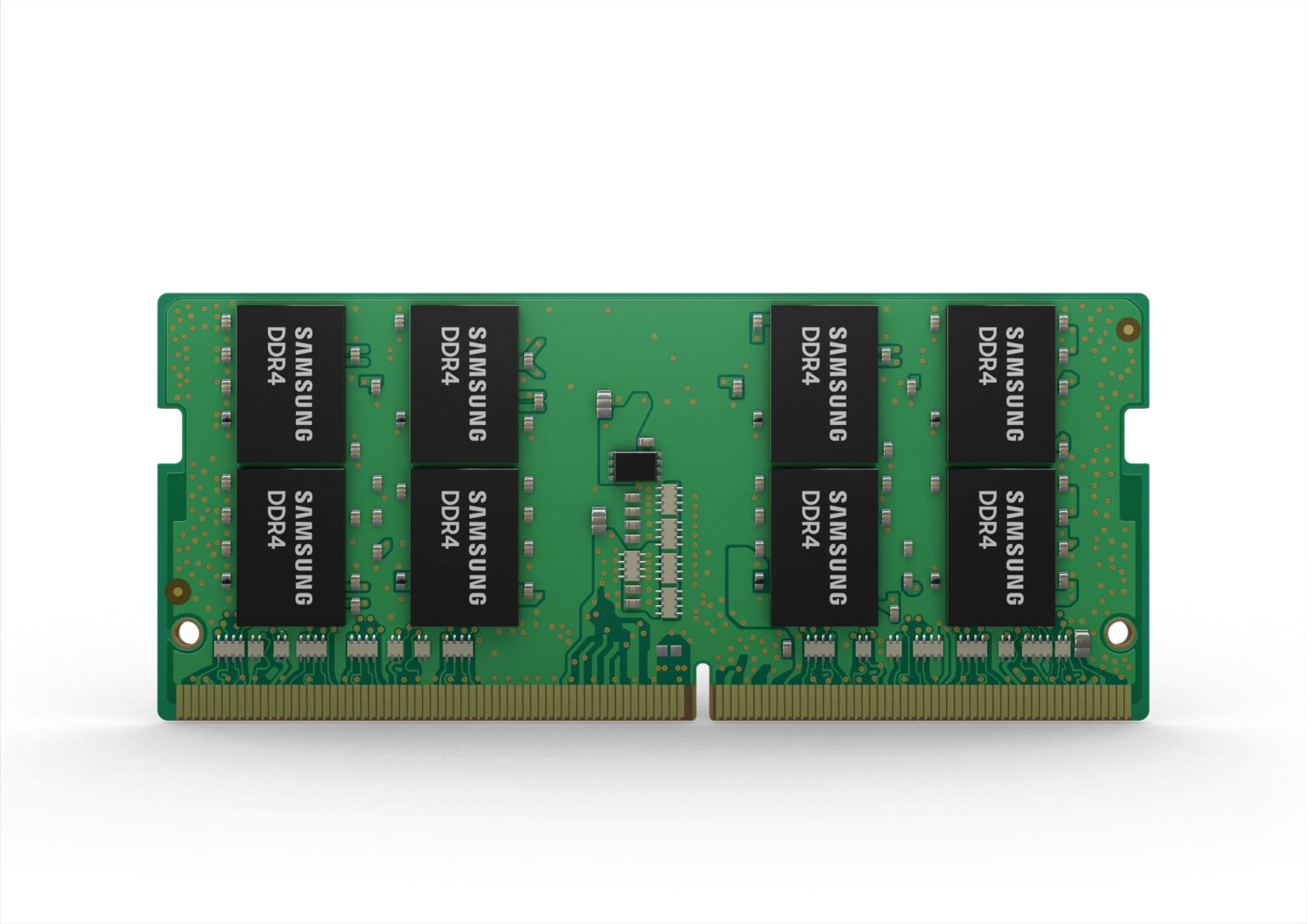 Samsung-DDR4-SO-DIMM mit acht sichtbaren DRAM-Chips auf der Vorderseite - Bild: Samsung