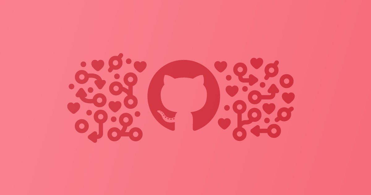 GitHub-Illustration mit Octocat und verzweigten Linien zur Zusammenarbeit - Bild: GitHub