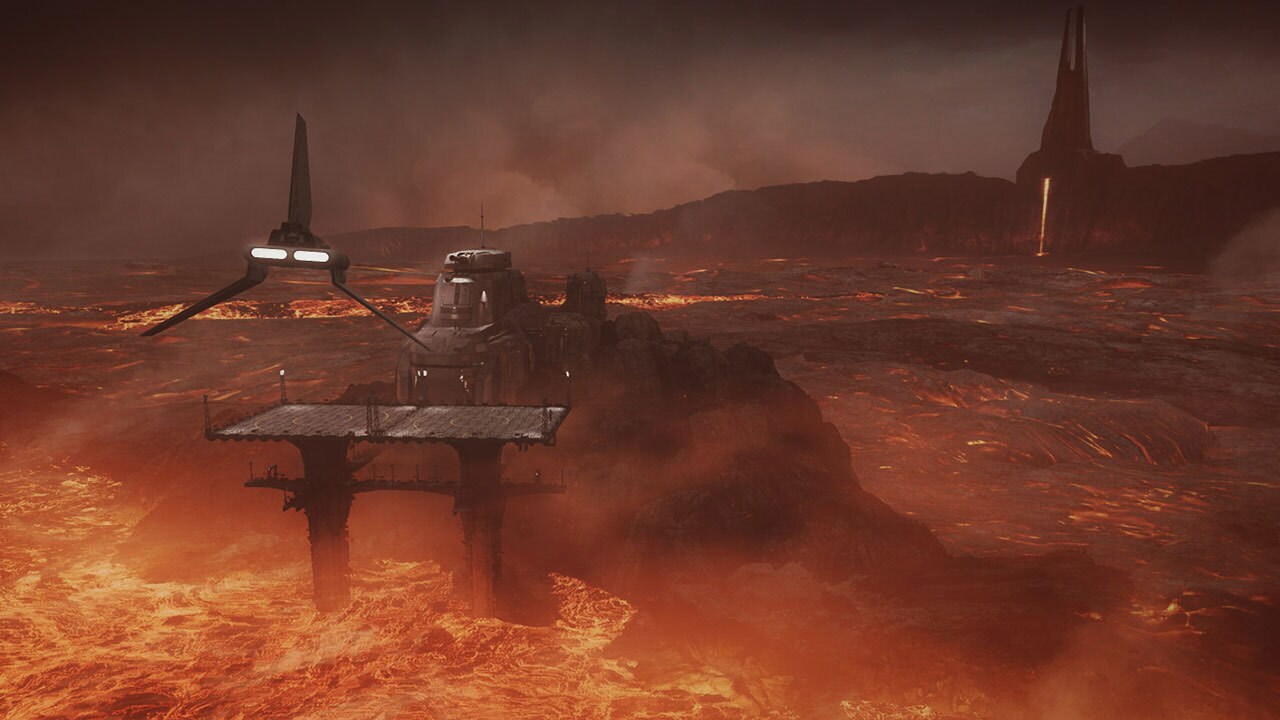 Offizielles Mustafar-Motiv zu Star Wars: Secrets of the Empire, keine Aufnahme eines realen VR-Standorts - Bild: Lucasfilm / ILMxLAB