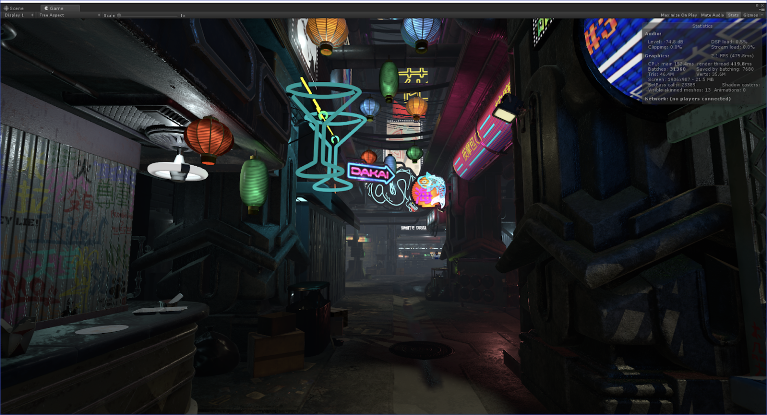 Ursprüngliche Blade-Runner-Revelations-Szene im Editor, von Google als Ausgangsbild für Seurat veröffentlicht - Bild: Google / Alcon Interactive / Seismic Games