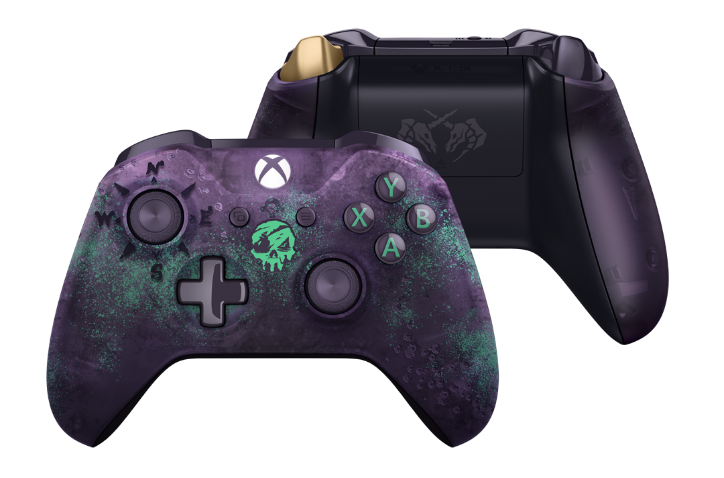 Offizielles Produktbild des Sea-of-Thieves-Xbox-Controllers mit Vorder- und Rückseite, Ankündigung von Dezember 2017 - Bild: Microsoft / Xbox