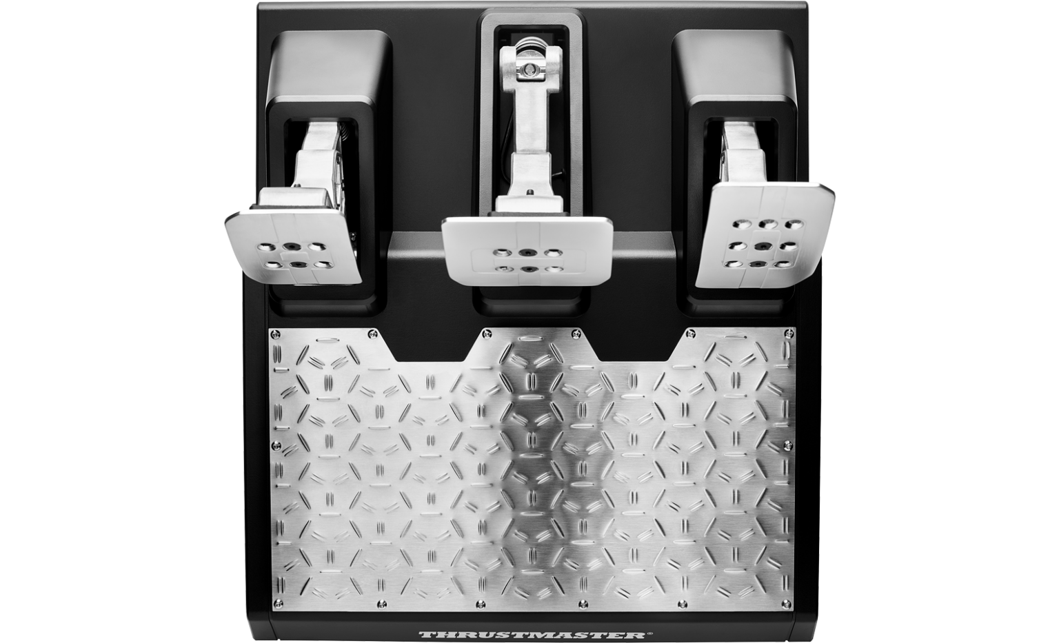 Thrustmaster T-LCM Pedalset mit drei Metallpedalen und Fußablage - Bild: Thrustmaster