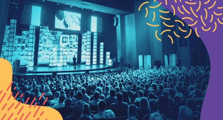Bühne und Publikum der TwitchCon, offizielles Keynote-Motiv von 2018 - Bild: Twitch