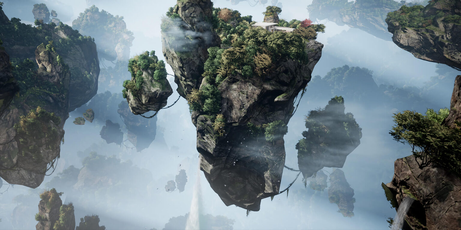 Schwebende Felsinseln als Motiv zu Unreal Online Learning im Dezember 2019 - Bild: Epic Games