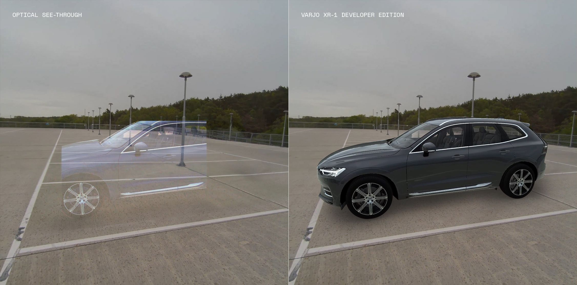 Volvo XC60 als virtuelles Modell in der Varjo-XR-1-Mixed-Reality-Demo