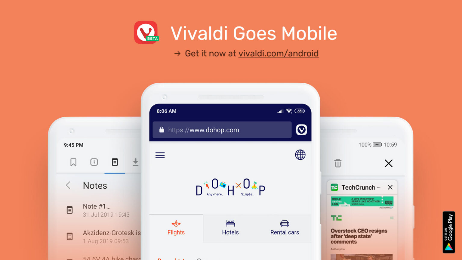 Vivaldi stellt die Beta-Version seines Browsers für Android vor - Bild: Vivaldi Blog