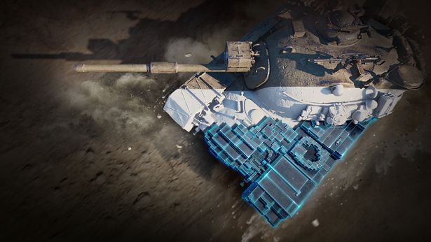 Offizielles World-of-Tanks-Motiv zur Raytracing-Demo mit Panzer und dargestellter Schattenstruktur - Bild: Wargaming
