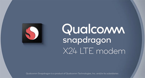 Offizielle Ankündigungsgrafik zum Qualcomm Snapdragon X24 LTE-Modem, keine Chipfotografie - Bild: Qualcomm