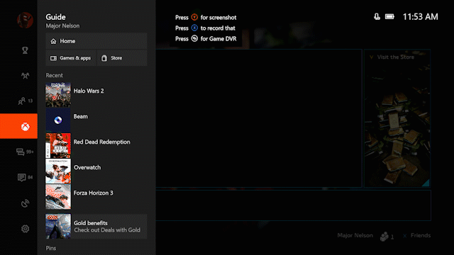Beam im Guide der Xbox One beim Systemupdate vom März 2017 - Bild: Microsoft / Xbox Wire