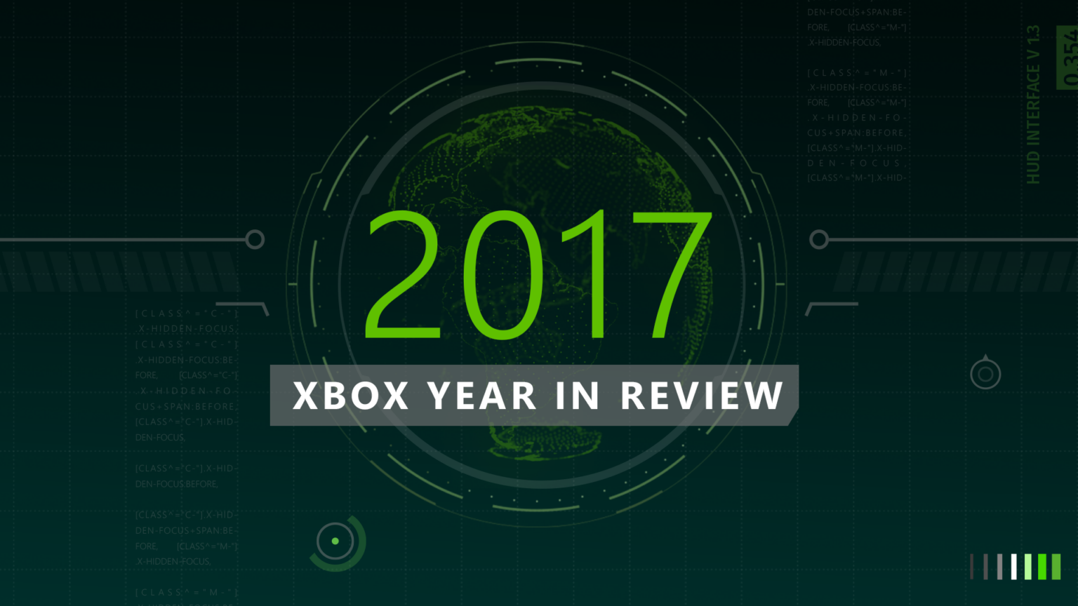 Offizielles Xbox-Year-in-Review-2017-Motiv mit Jahreszahl und stilisierter Weltkugel - Bild: Microsoft / Xbox