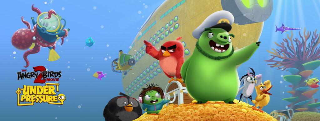 Offizielles Motiv von The Angry Birds Movie 2 VR: Under Pressure zur Finanzierungsmitteilung von 2019 - Bild: XR Games / Rovio / Sony Pictures, via Praetura Ventures
